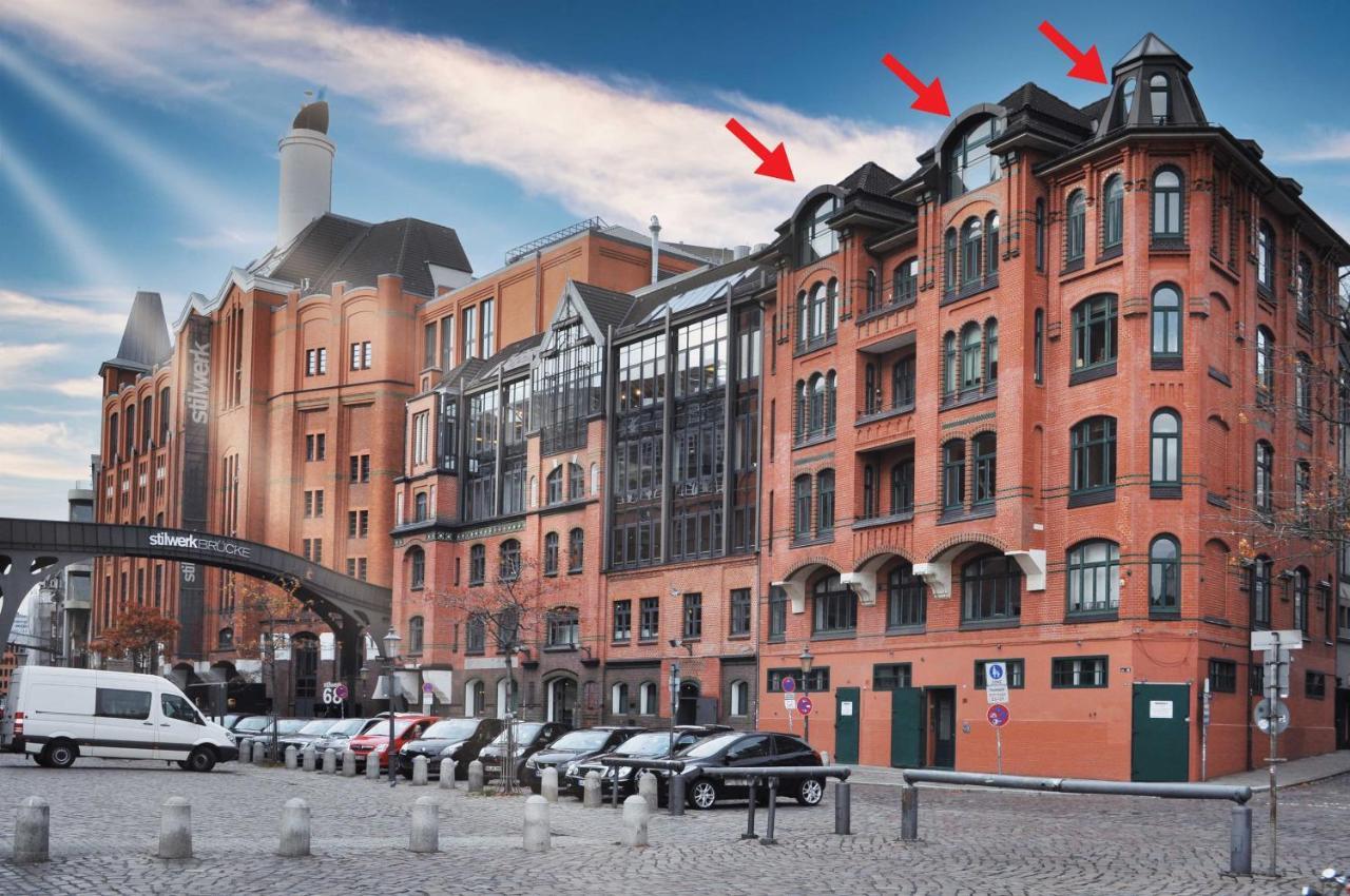 Apartmán Loft-Panoramablick-Hafen & Elbe! Hamburk Exteriér fotografie